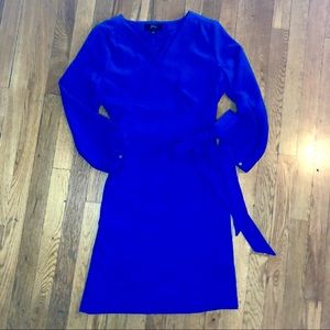 Brilliant royal blue J Crew wrap dress. Sz 6. NWOT.